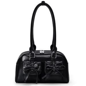 Ita Bag Cute Bow Purse Aesthetic Japanese Shoulder Bag Faux Leather Tote Bag XD